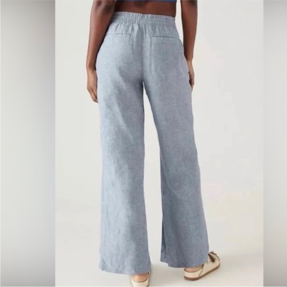 Athleta Retreat Linen Wide-Leg Pants Medium Tall - Picture 2 of 3
